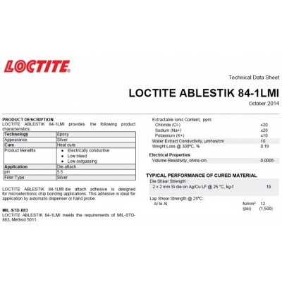 汉高芯片封装导电胶LOCTITE ABLESTIK 84-1LMI图3