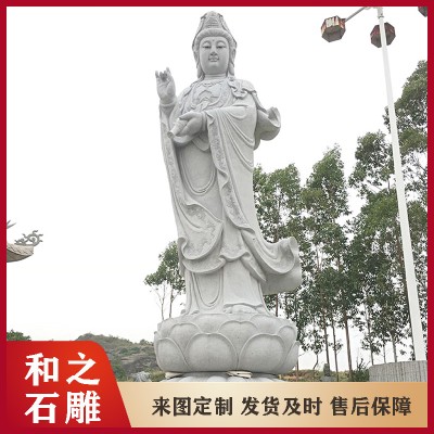 承接各种寺庙石雕观音佛像 大型露天石雕观音佛像现货 汉白玉五子戏闹弥勒图5