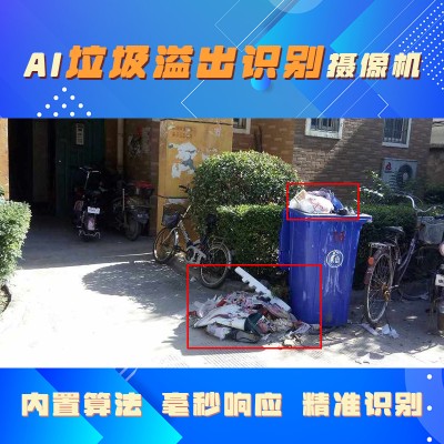 小区垃圾桶满溢出识别系统 街道乱扔垃圾行为识别检测摄像头图1