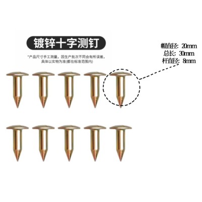 十字测钉镀锌测绘钉测量控制点标志水准点界址沉降观测点钉 钉子图2